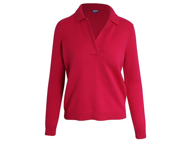 Tom Ford Collar Sweater in Fuchsia Pink Wool  ref.887392