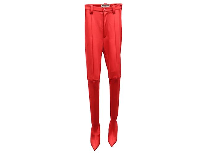 Pantalones Balenciaga en Triacetato Rojo Roja Sintético  ref.887395