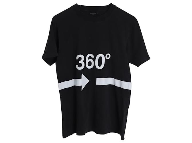 Balenciaga manica corta 360 T-shirt con stampa Degree Arrow in cotone nero  ref.887478