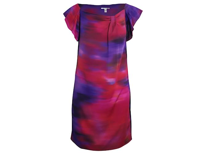 Diane Von Furstenberg Abstract Print Mini Dress in Multicolor Silk Multiple colors  ref.887482