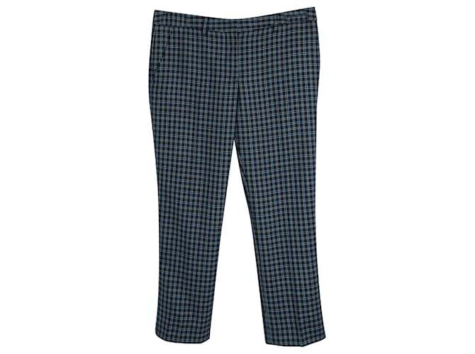 Miu Miu Checkered Trousers in Multicolor Wool Multiple colors  ref.887496