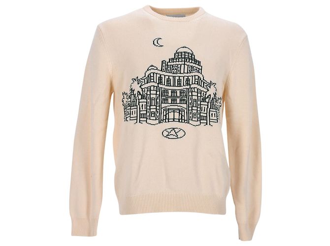 Pull Casablanca en maille de coton beige