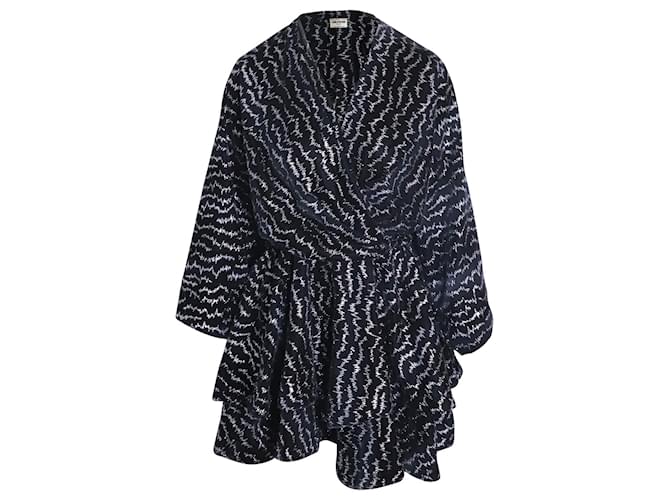 Zadig & Voltaire Ruffle Velour Mini Dress in Black Viscose Cellulose fibre  ref.887498
