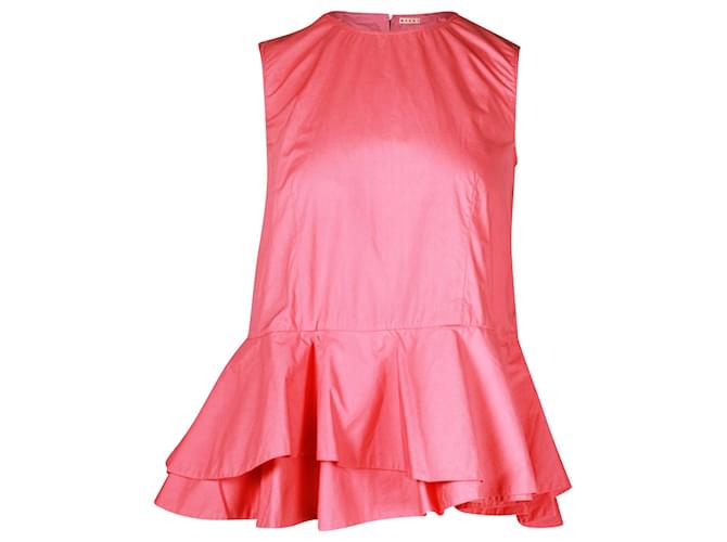 Ärmelloses, asymmetrisches Schößchen-Top von Marni aus rosafarbener Baumwolle Pink  ref.887505