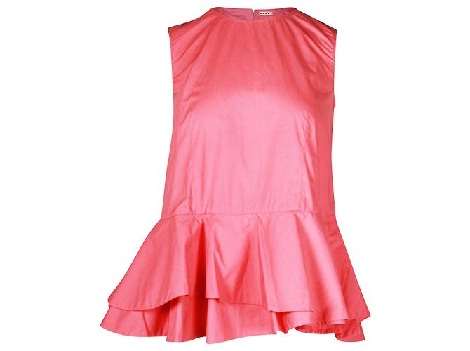 Top Peplum assimétrico sem mangas Marni em algodão rosa