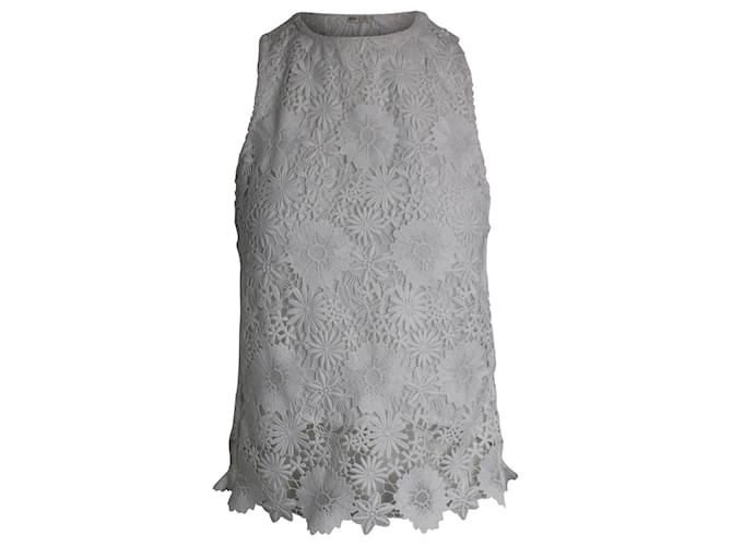 Maje Lidony Lace Top In White Polyester  ref.887520