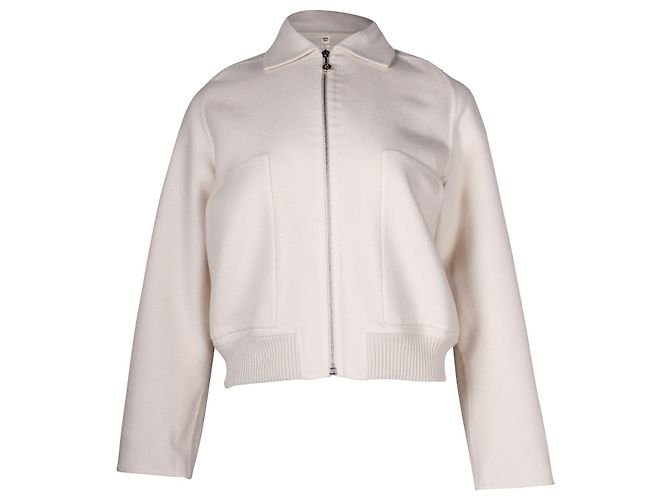 Hermès Hermes foderato Bomber Sided in crema di cashmere Bianco Crudo