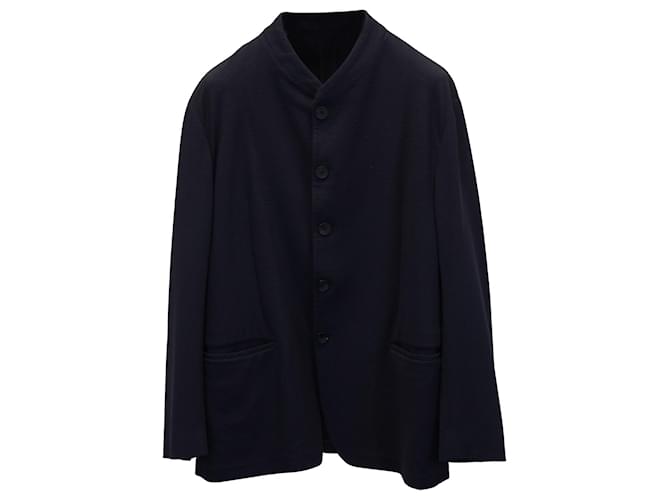 Chaqueta de traje Giorgio Armani en algodón azul marino  ref.887559