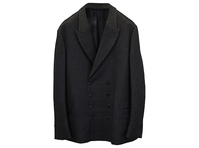 Giorgio Armani Double-Breasted Blazer in Grey Polyester  ref.887563