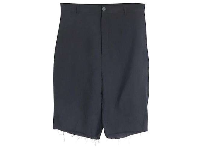 Balenciaga Mid Rise Shorts in Black Linen  ref.887567
