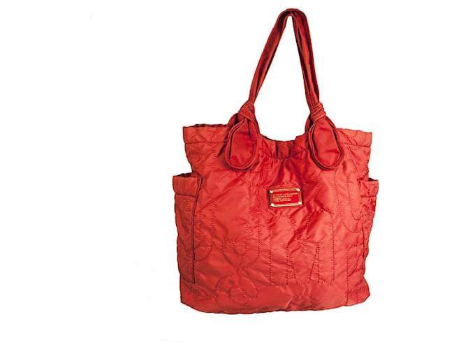 Marc by Marc Jacobs Coral Red Canvas Shopper Tote Shoulder Bag Handbag Reversable. Cotton  ref.887602