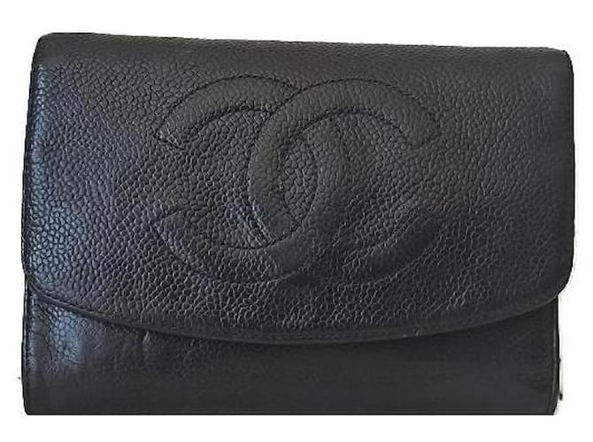Chanel Purses, wallets, cases Black Leather  ref.887608