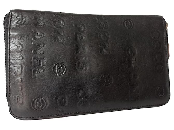Chanel Wallets Black Leather  ref.887609