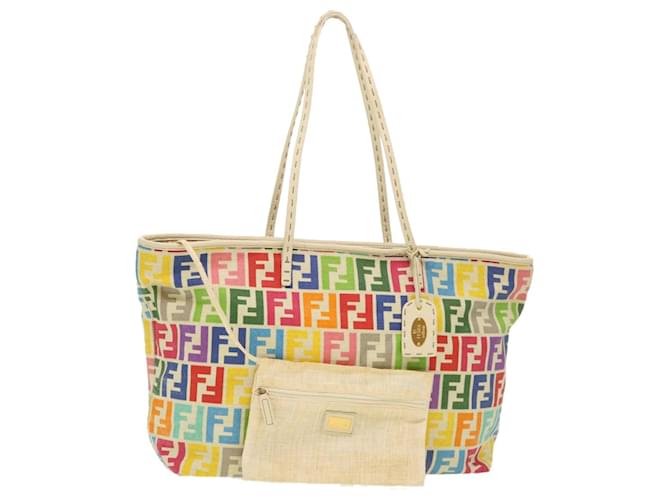 FENDI Zucca Canvas Tote Bag Multicolore Auth 39707  ref.887690