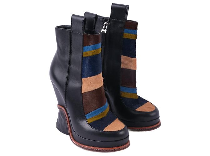 FENDI  Boots EU 37 Leather Navy blue