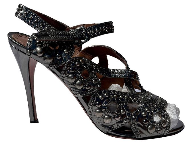 Alaïa Sandali argento con borchie Nero 