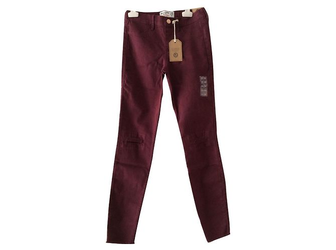 Abercrombie & Fitch Hose Bordeaux Baumwolle