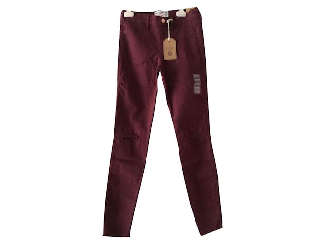 Abercrombie & Fitch Un pantalon Coton Bordeaux  ref.887762