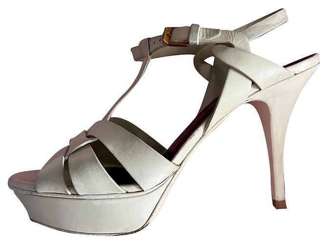 Saint Laurent white Tribute sandal