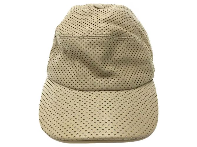 Hermès **Gorra de cuero beige Hermes
