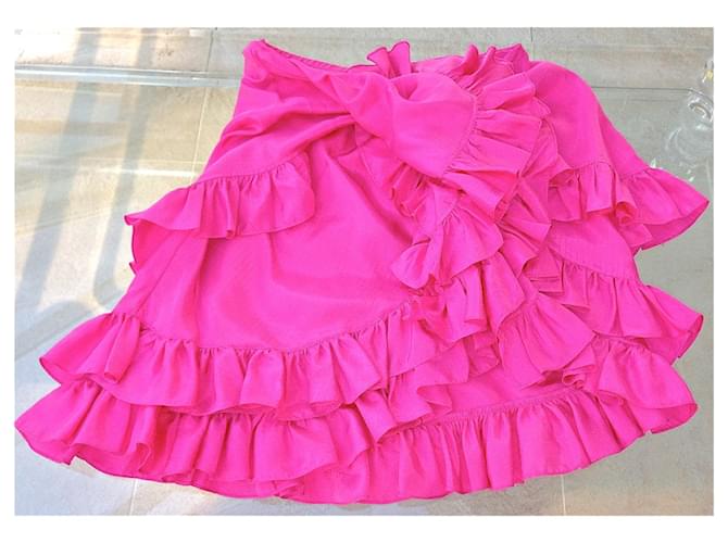 Ralph Lauren Black Label RALPH LAUREN skirt Pink Fuschia Silk  ref.887780