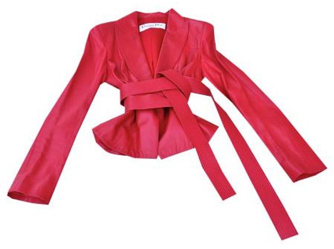 Rote Dior-Lammlederjacke