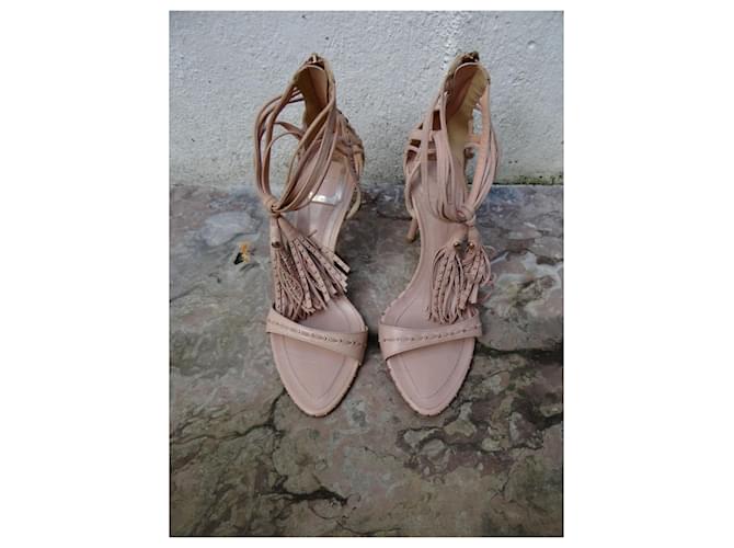 Dior Sandals Pink Beige Leather  ref.887863