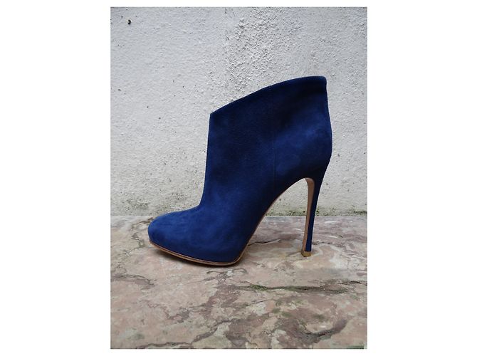Botines Gianvito Rossi de cuero azul