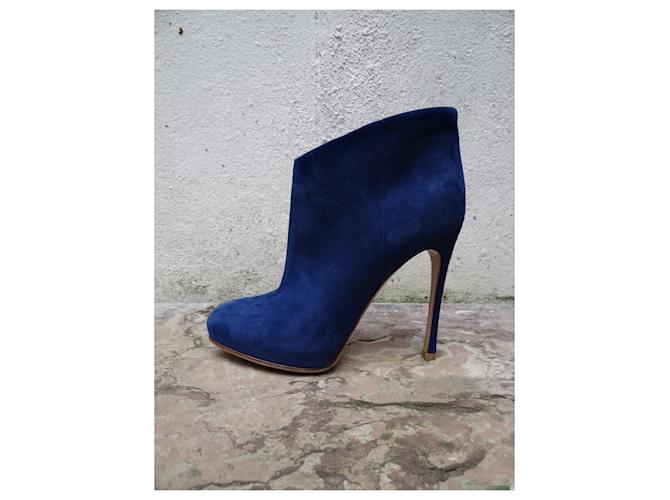 Gianvito Rossi Stiefeletten Blau Leder  ref.887864