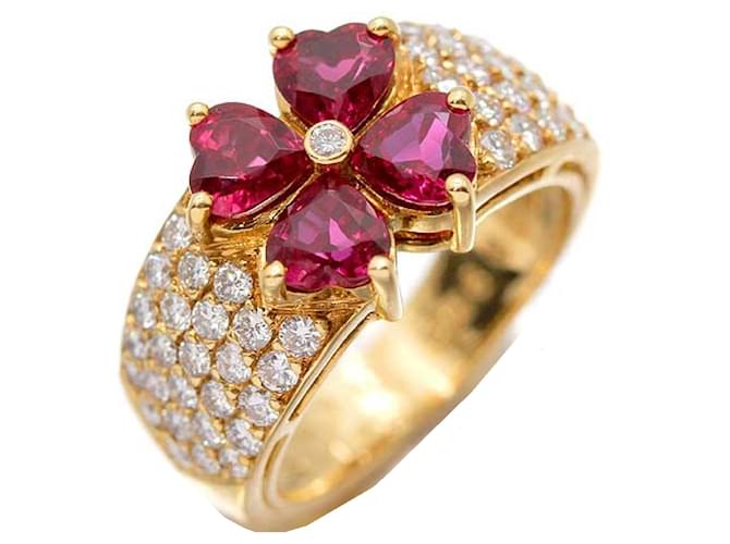 Autre Marque Anillo Van Cleef & Arpels Fleur de oro con diamantes Dorado Oro amarillo  ref.887869