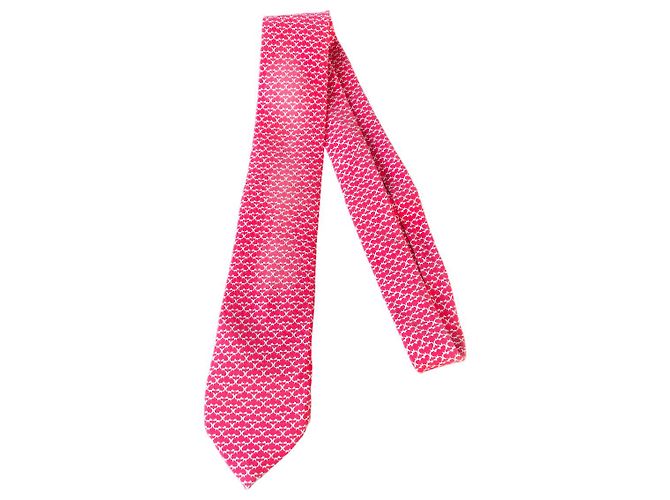 Salvatore Ferragamo Cravatte Rosa Seta