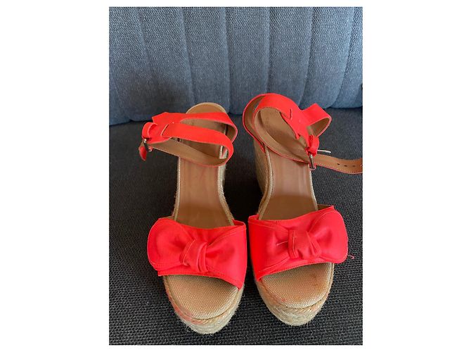 Sandalias de cuña Marc by Marc Jacobs Coral en algodón