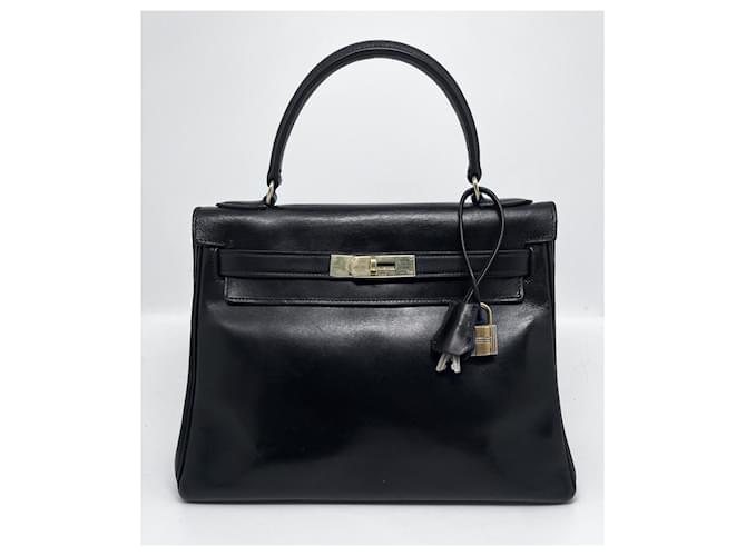 Hermès KELLY HANDBAG 28 CM IN BLACK BOX LEATHER  ref.888171