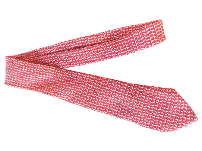 Salvatore Ferragamo Cravatte Rosso Seta