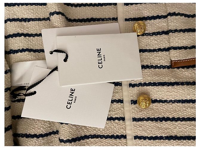 Giacca a camicia Céline in cotone beige