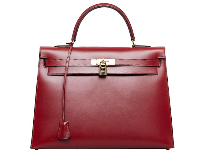 Hermès Hermes Red Box Kelly 35 Leather Pony-style calfskin  ref.888249
