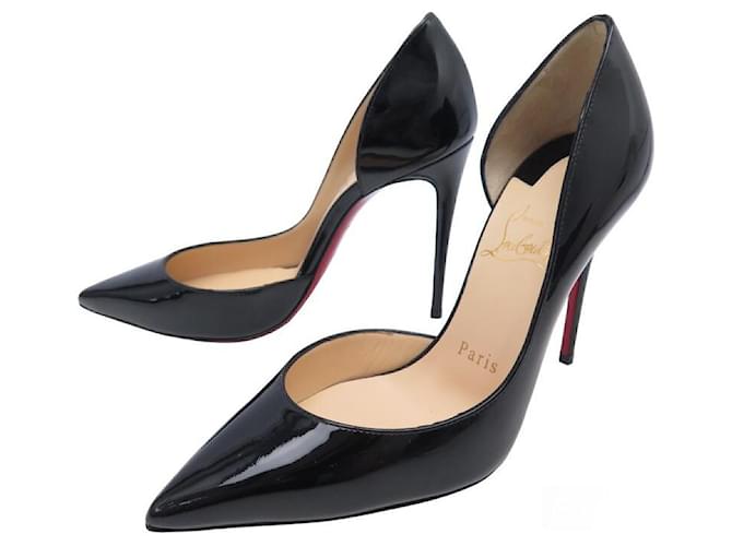 NEW CHRISTIAN LOUBOUTIN IRIZA SHOES 35 BLACK PATENT LEATHER PUMP SHOES  ref.888279