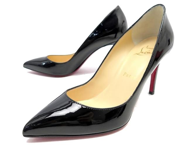 NEW CHRISTIAN LOUBOUTIN PIGALLE SHOES 85 Black patent leather 36.5 SHOES  ref.888301