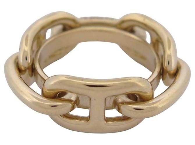 Ring Hermès NUOVO ANELLO SCIARPA HERMES REGATE CHAINE D'ANCRE DORE ANELLO SCIARPA IN ORO D'oro Metallo  ref.888357