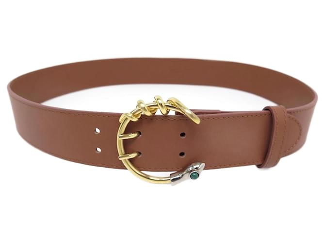 Chloé NEW BELT CHLOE CALLIE SNAKE T 76 S CAMEL NEW BROWN LEATHER BELT  ref.888376