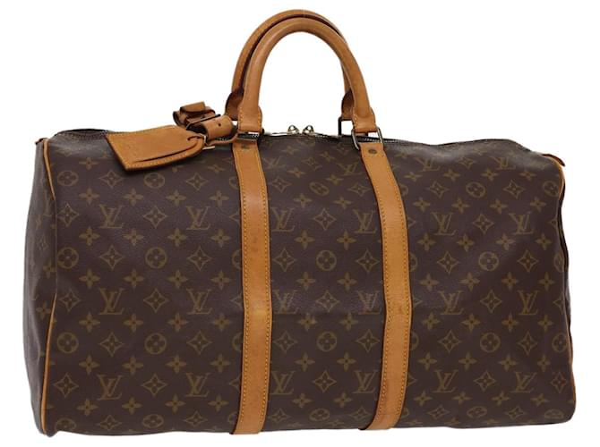 Louis Vuitton Monogram Keepall 50 Boston Bag M41426 LV Auth 39841 Cloth  ref.888506