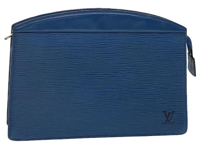 LOUIS VUITTON Epi Trousse Crete Clutch Bag Blue M48405 LV Auth 39974 Leather  ref.888526