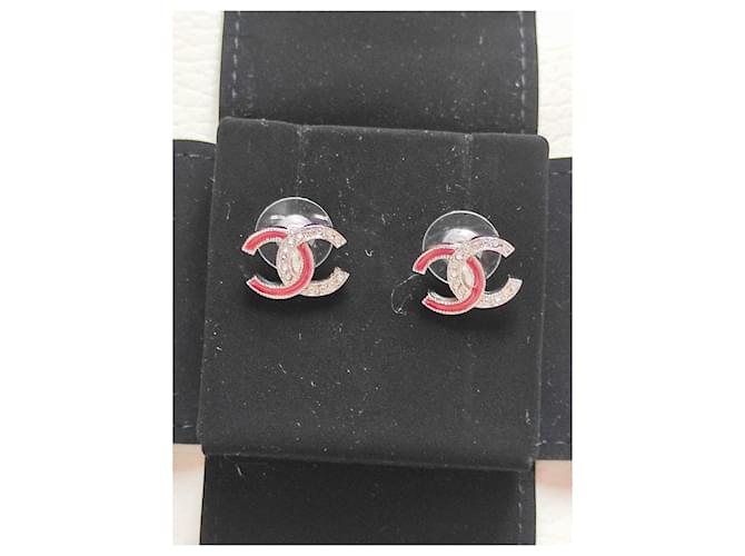 Earrings Chanel Silvery Steel  ref.888572