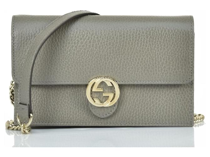 Gucci Shoulder bag Gray Mod. 510314 CAO0g 1226 Loess Grey Leather  ref.888573