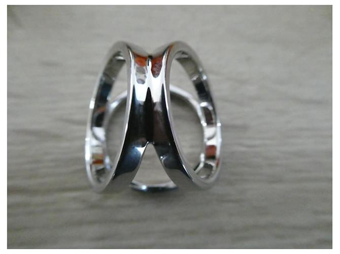 anillo bufanda hermès "trío" plata Acero  ref.888577