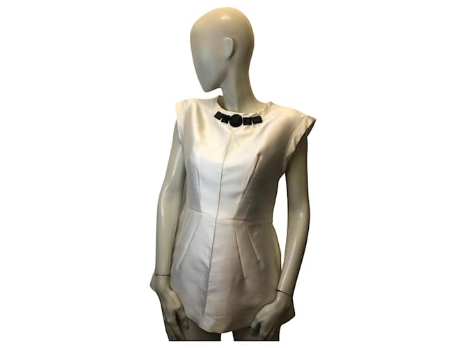 Autre Marque Aquilano Rimondi peplum blouse White Silk Polyester  ref.888606