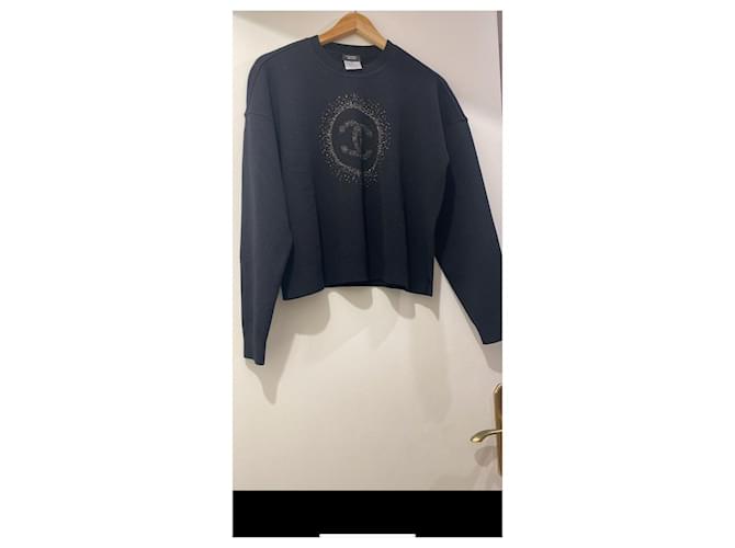 Chanel Uniform sweater Black Wool  ref.888612
