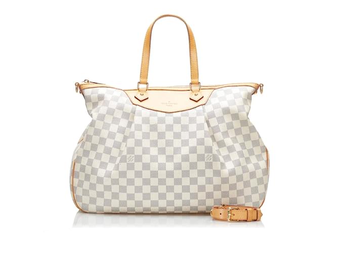 Louis Vuitton Damier Azur Siracusa GM - White Totes, Handbags