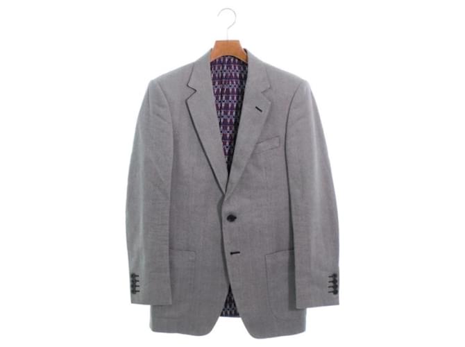 *GUCCI Gucci maßgeschneiderte Jacke für Herren Weiß Marineblau Seide Baumwolle Strahl  ref.888679
