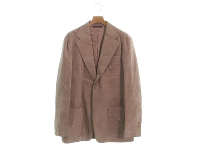 *GUCCI Gucci casual jacket men's Beige Leather Cotton  ref.888680